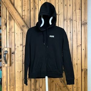 Women’s PINK brand black hoodie sweatshirt, medium